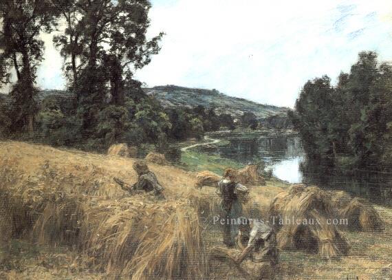 La Moisson près de la Marne scènes rurales paysan Léon Augustin Lhermitte Peintures à l'huile